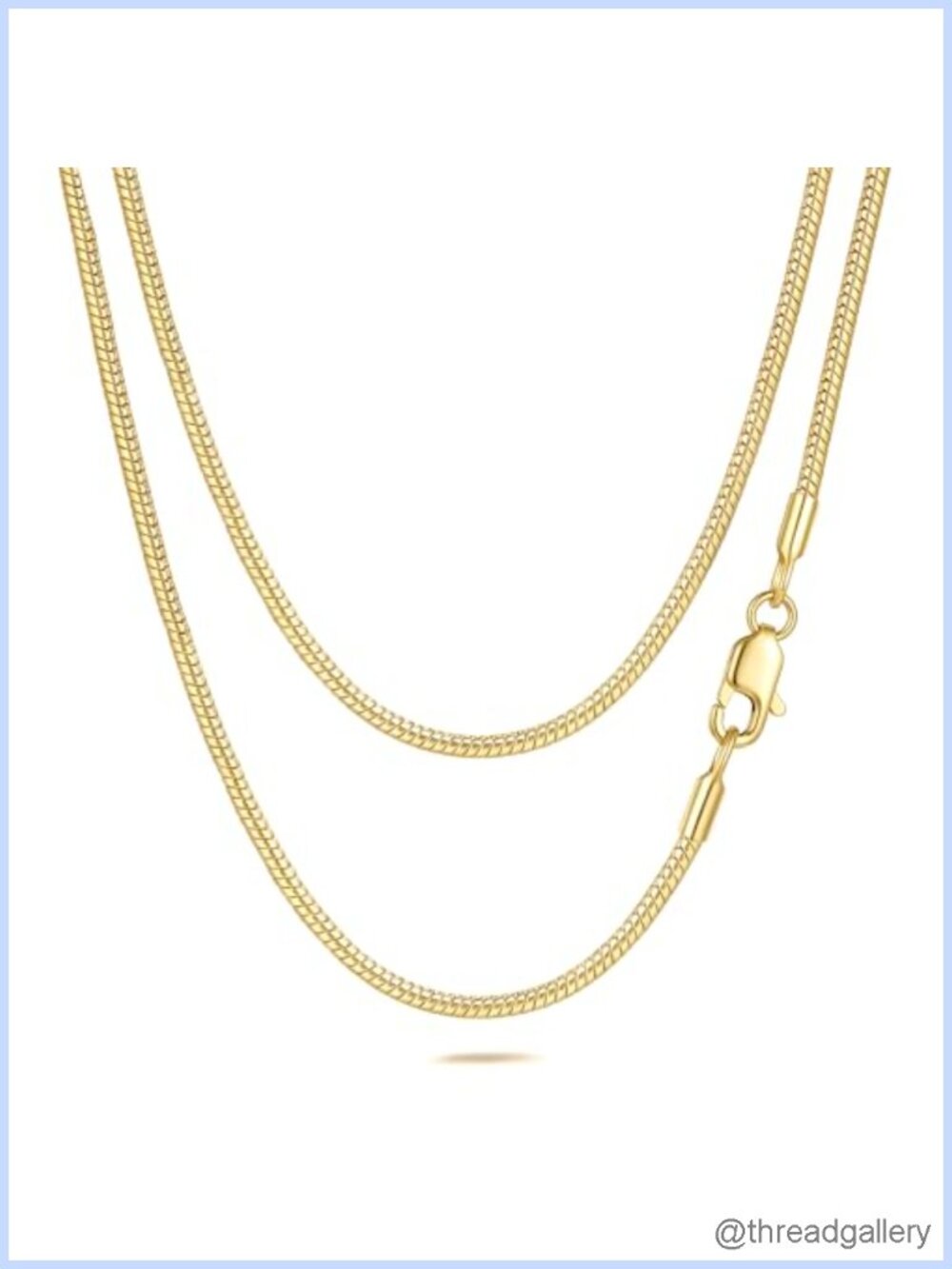14K Gold Plated Snake Chain Necklace 1mm Thin Chain